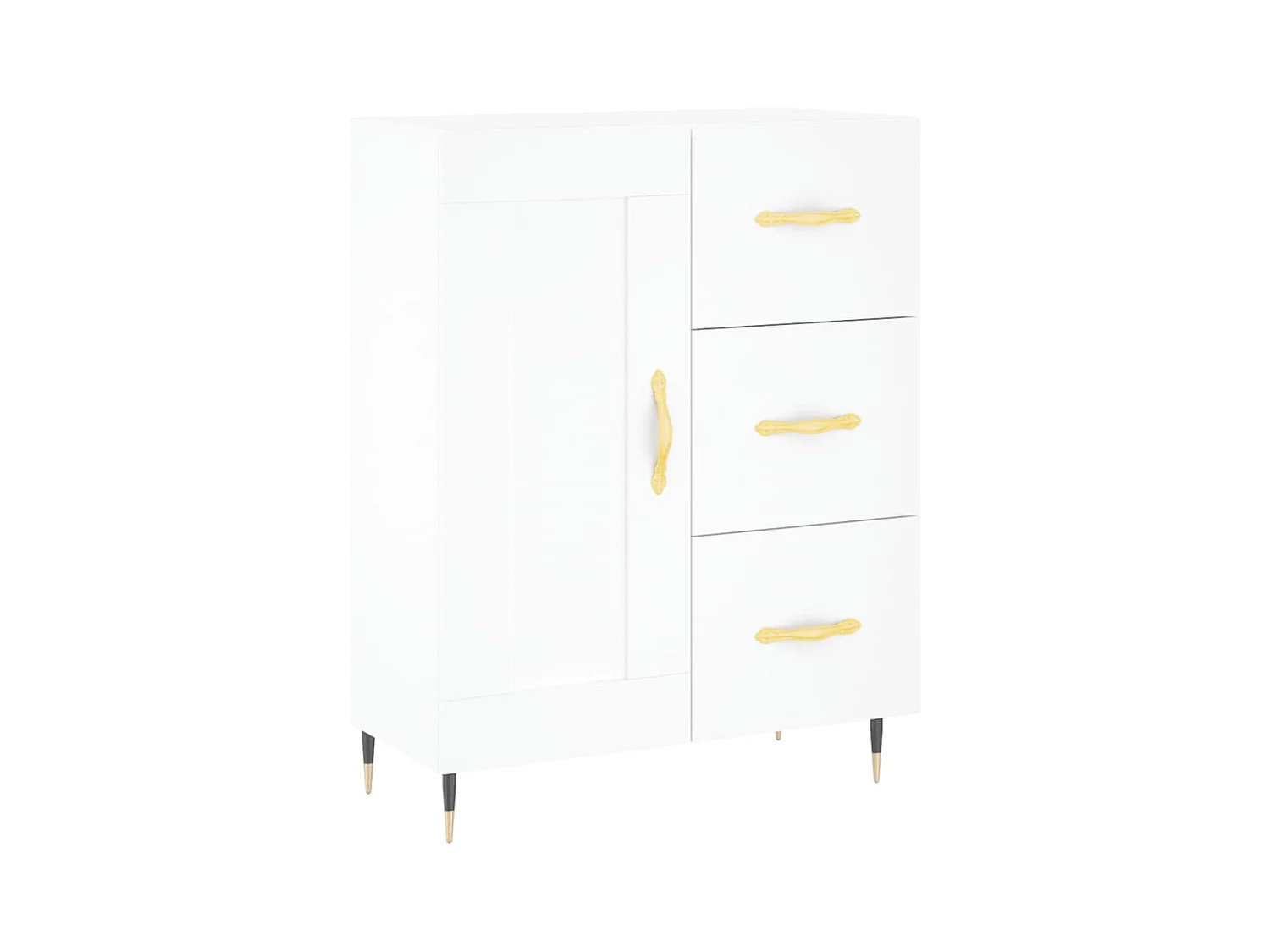 Credenza alta bianca 69,5x34x180 cm Legno ingegnerizzato