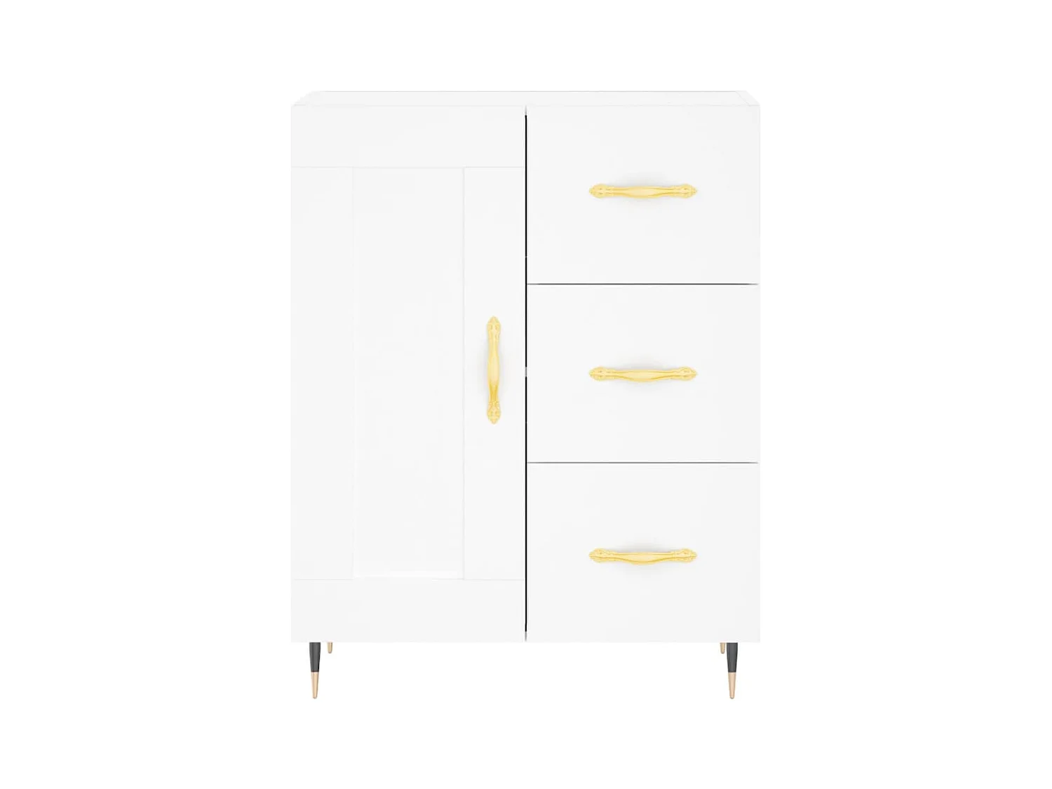 Credenza alta bianca 69,5x34x180 cm Legno ingegnerizzato