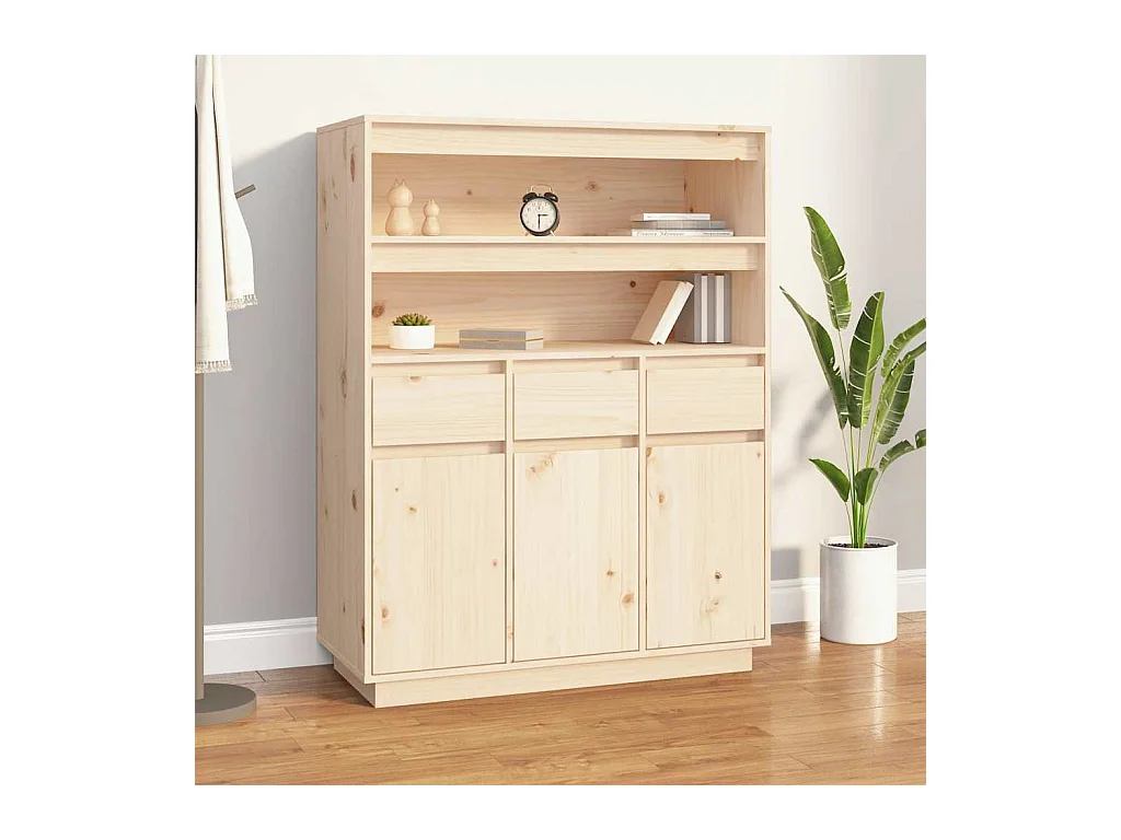 Buffet haut 89x40x116,5 cm Bois massif de pin