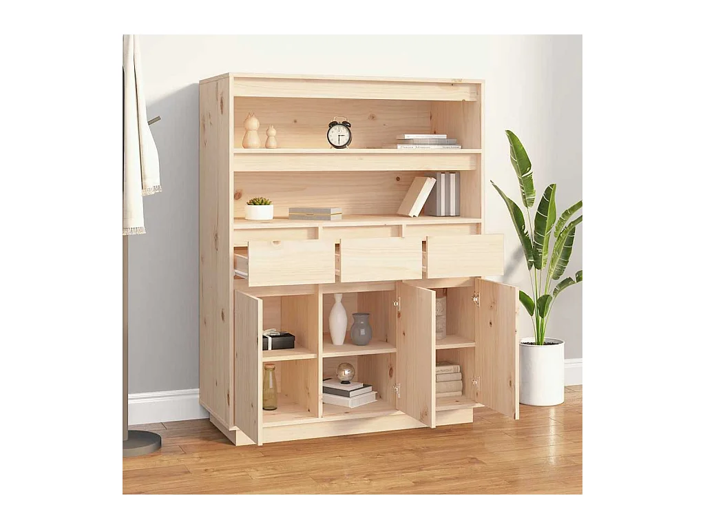 Buffet haut 89x40x116,5 cm Bois massif de pin