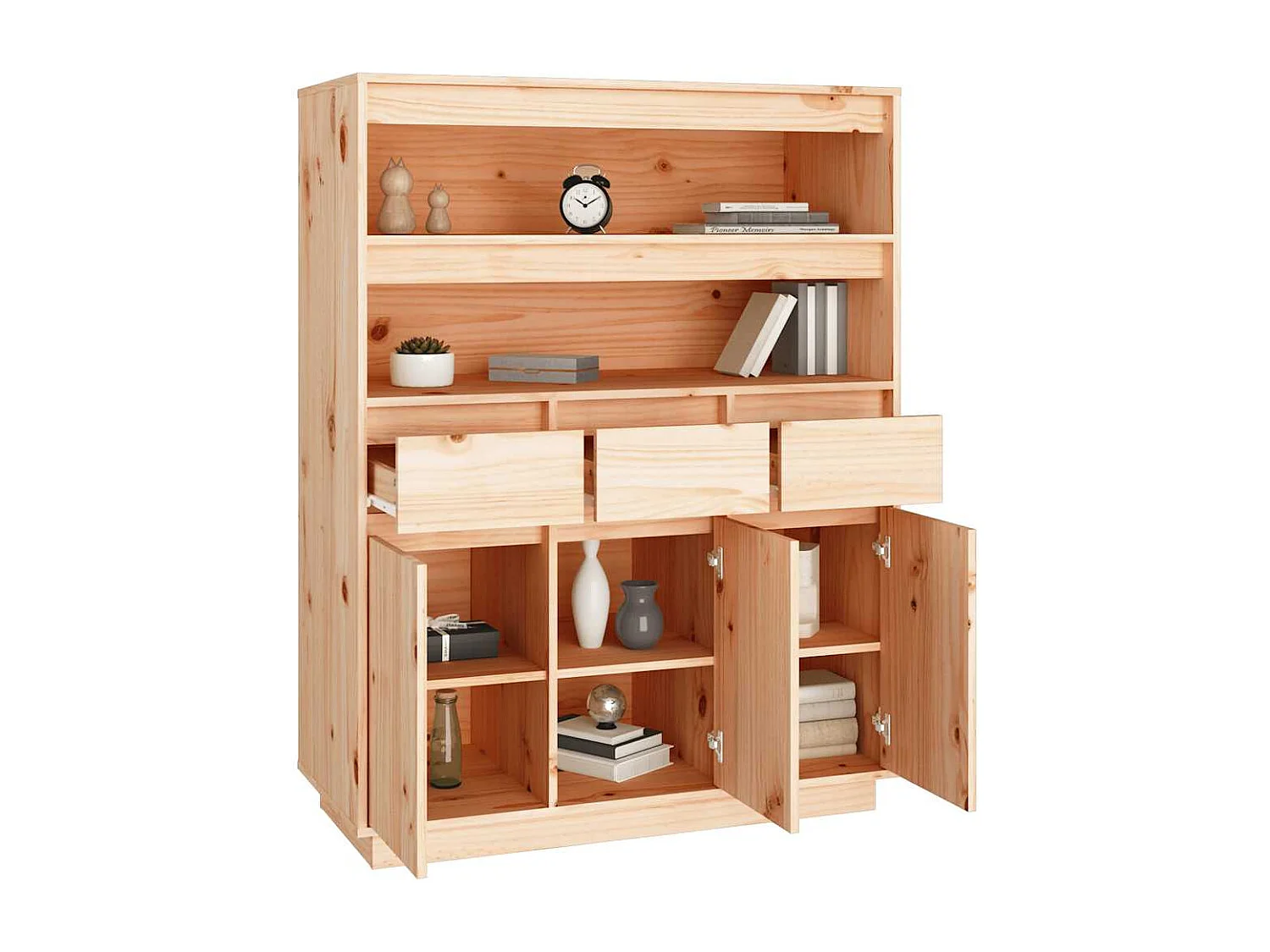Buffet haut 89x40x116,5 cm Bois massif de pin