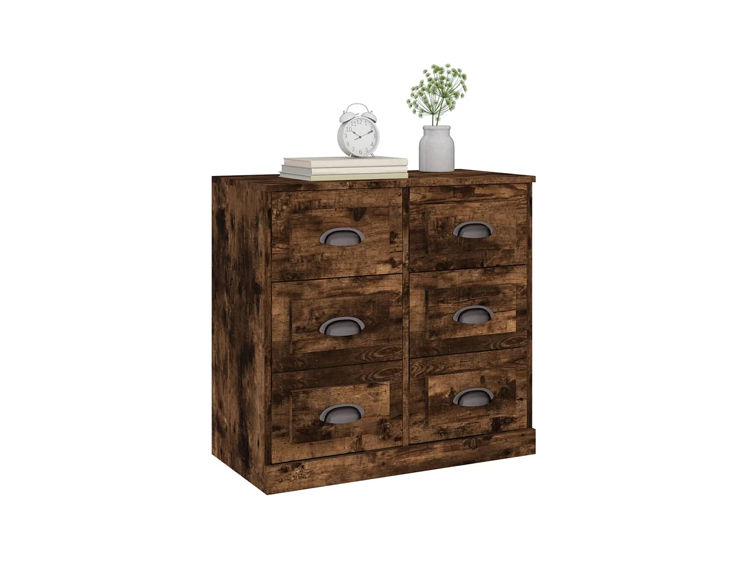 Buffet chêne fumé 70x35,5x67,5 cm bois d'ingénierie