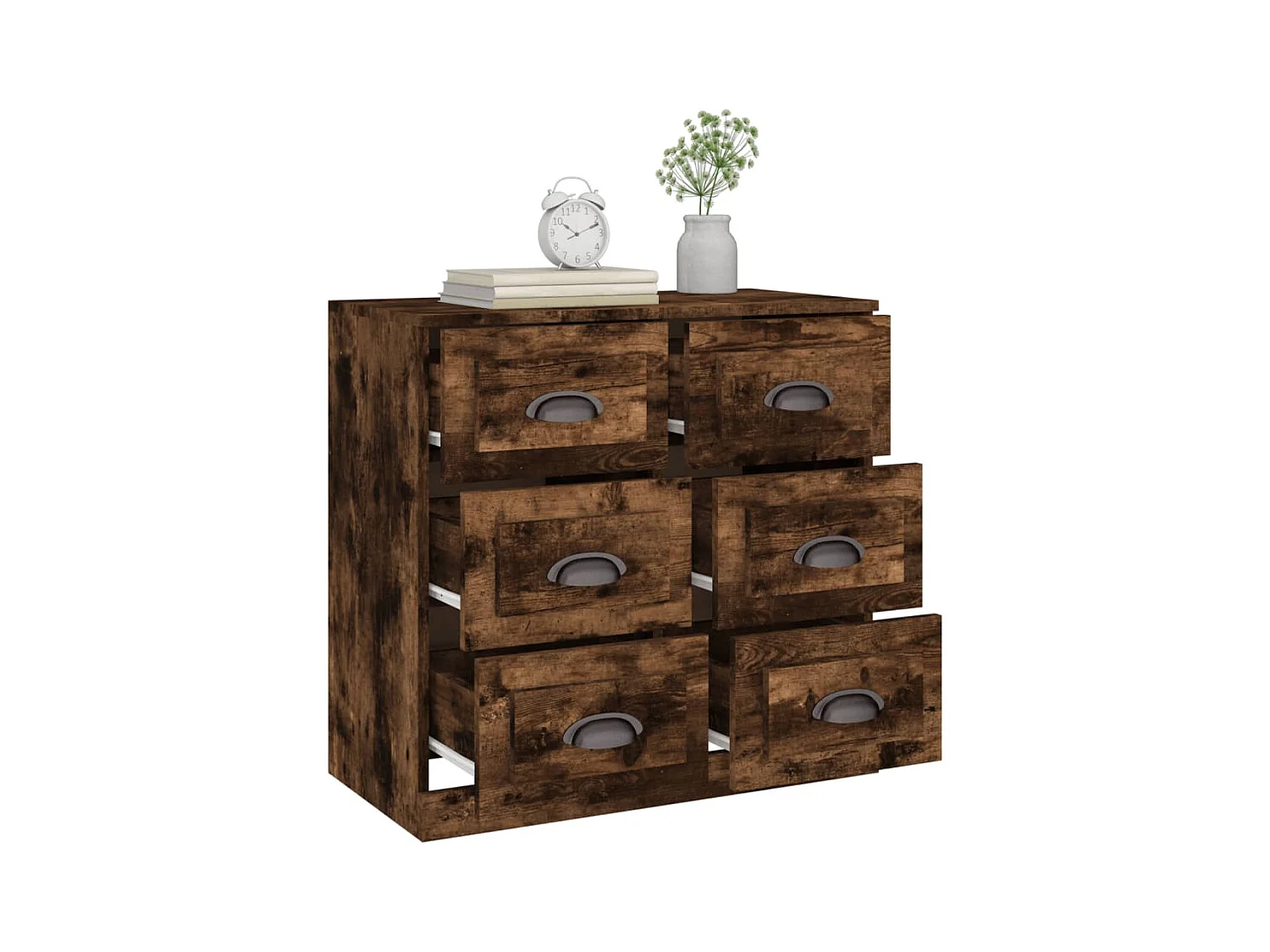 Buffet chêne fumé 70x35,5x67,5 cm bois d'ingénierie
