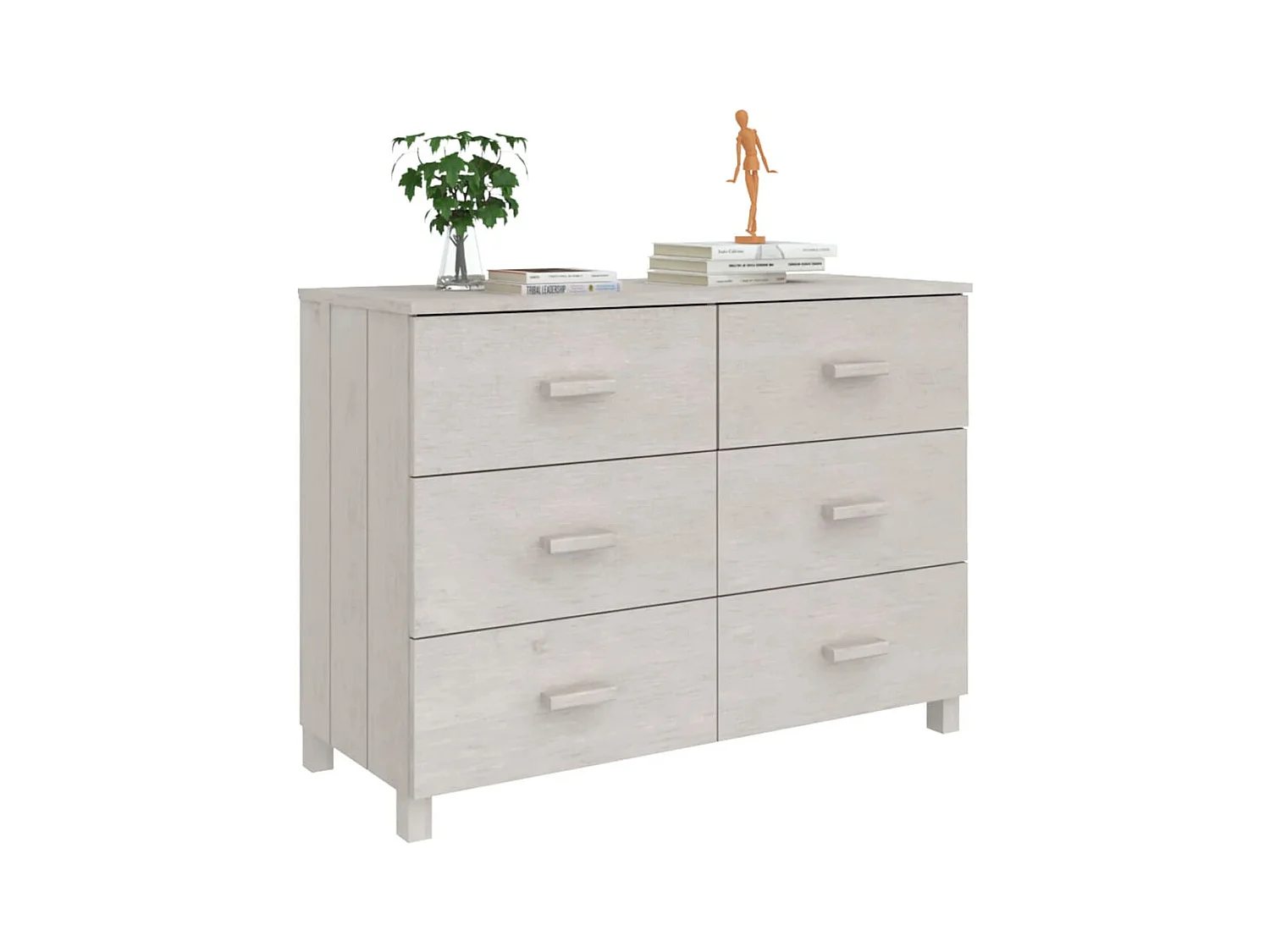 Buffet MOLDE Blanc 113x40x80 cm Bois massif de pin