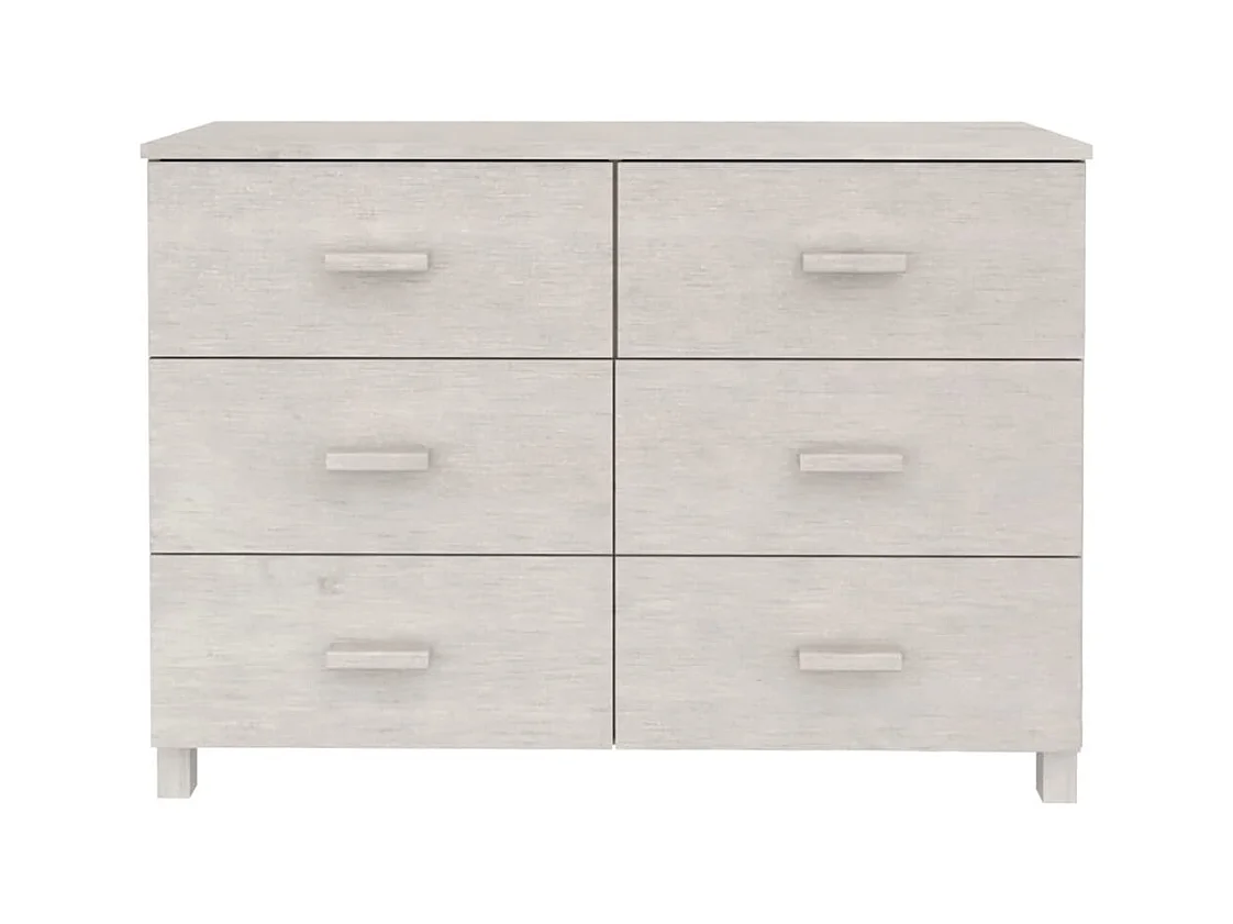 Buffet MOLDE Blanc 113x40x80 cm Bois massif de pin