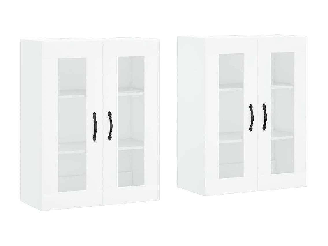 2-teilige Hängeschränke, Holzwerkstoff weiß