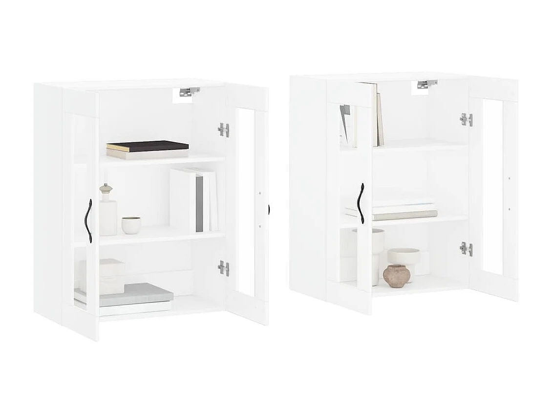 2-teilige Hängeschränke, Holzwerkstoff weiß