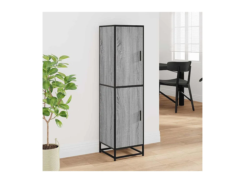 Buffet haut sonoma gris 35,5x35x139 cm bois d'ingénierie métal