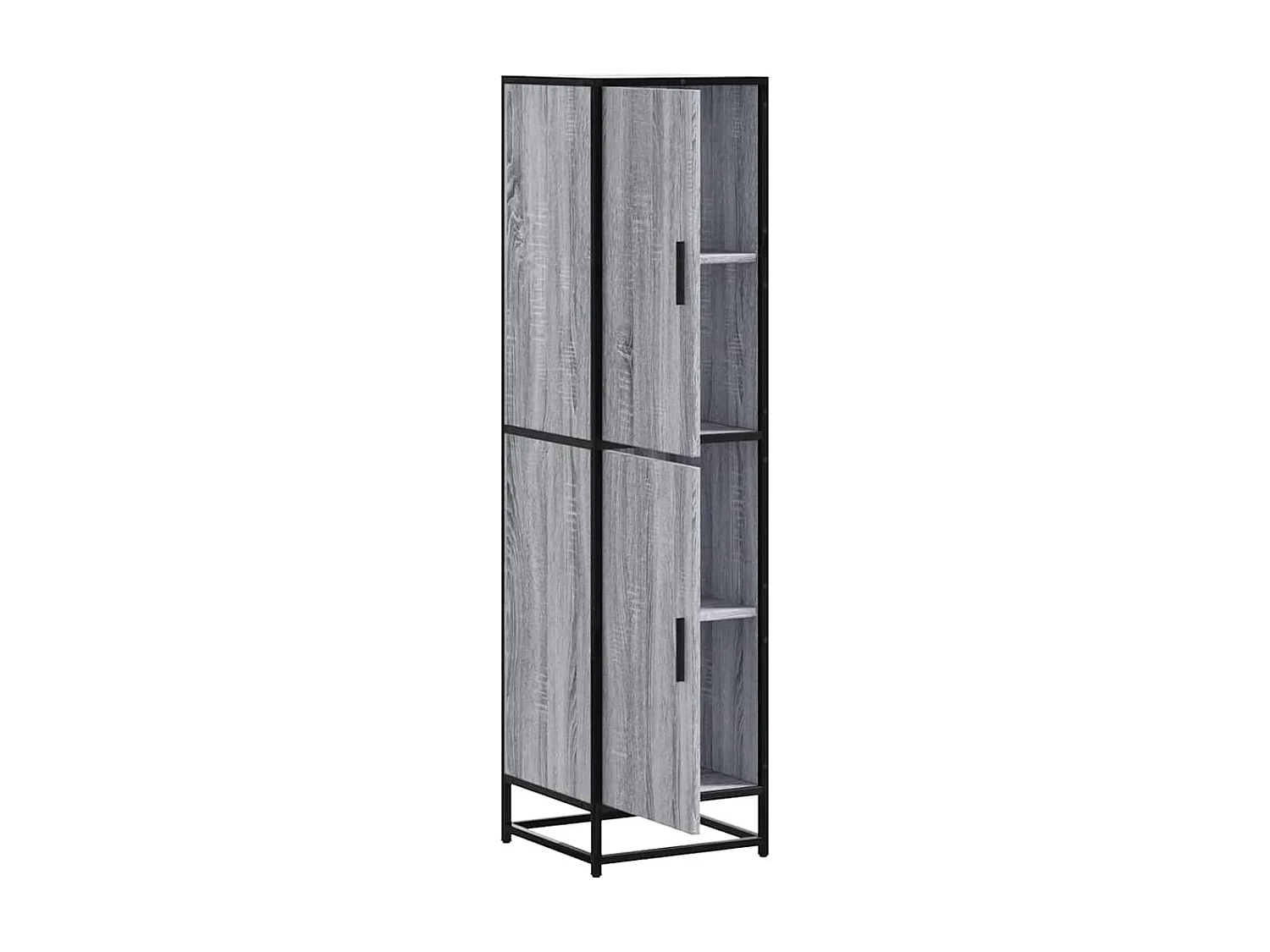 Buffet haut sonoma gris 35,5x35x139 cm bois d'ingénierie métal
