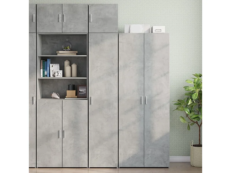 Armoire de rangement mince gris béton 40x42,5x225 cm
