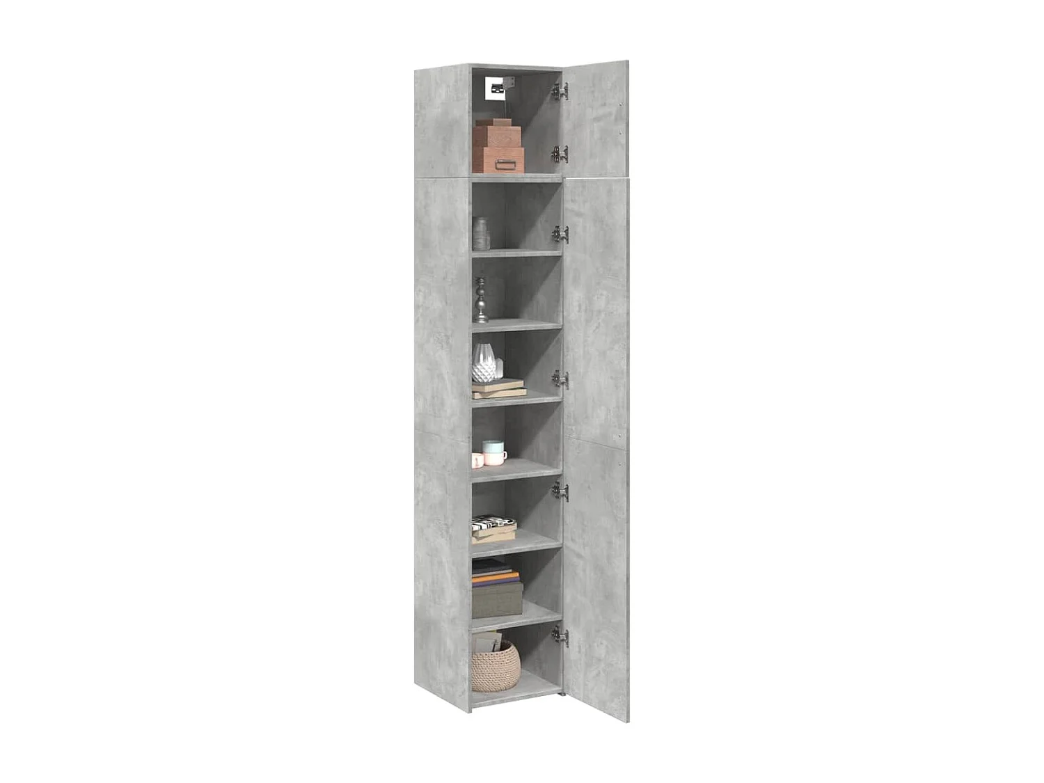 Armoire de rangement mince gris béton 40x42,5x225 cm