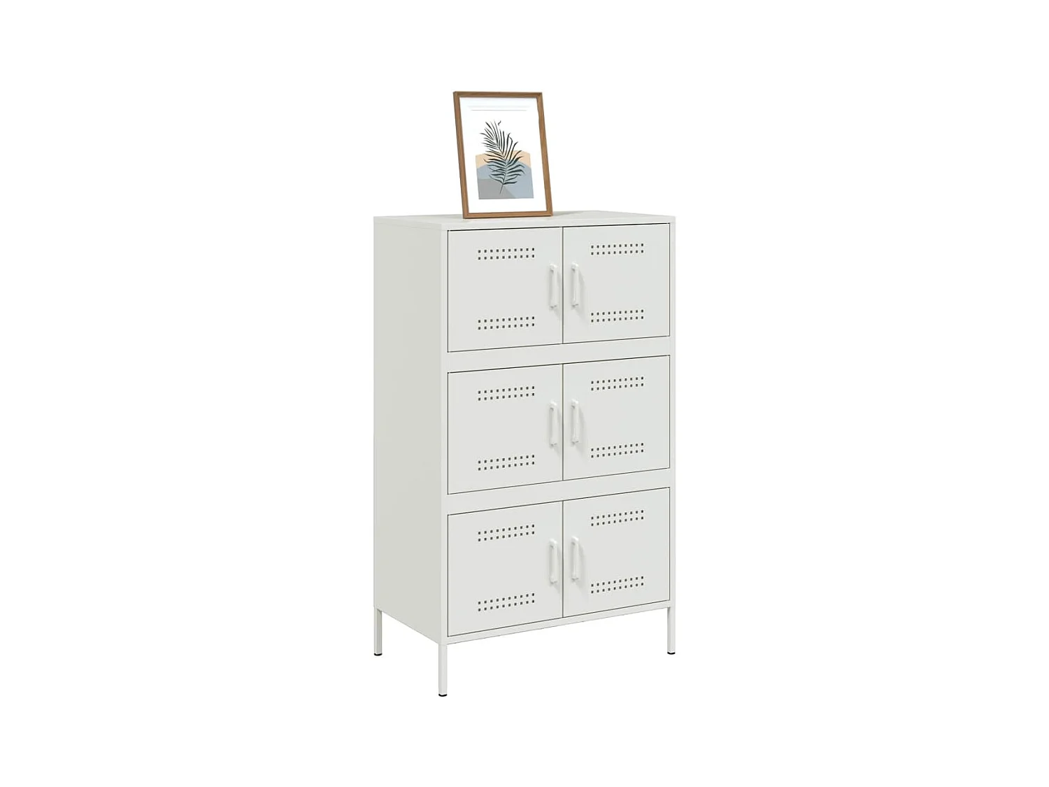 Buffet haut blanc 68x39x113 cm acier