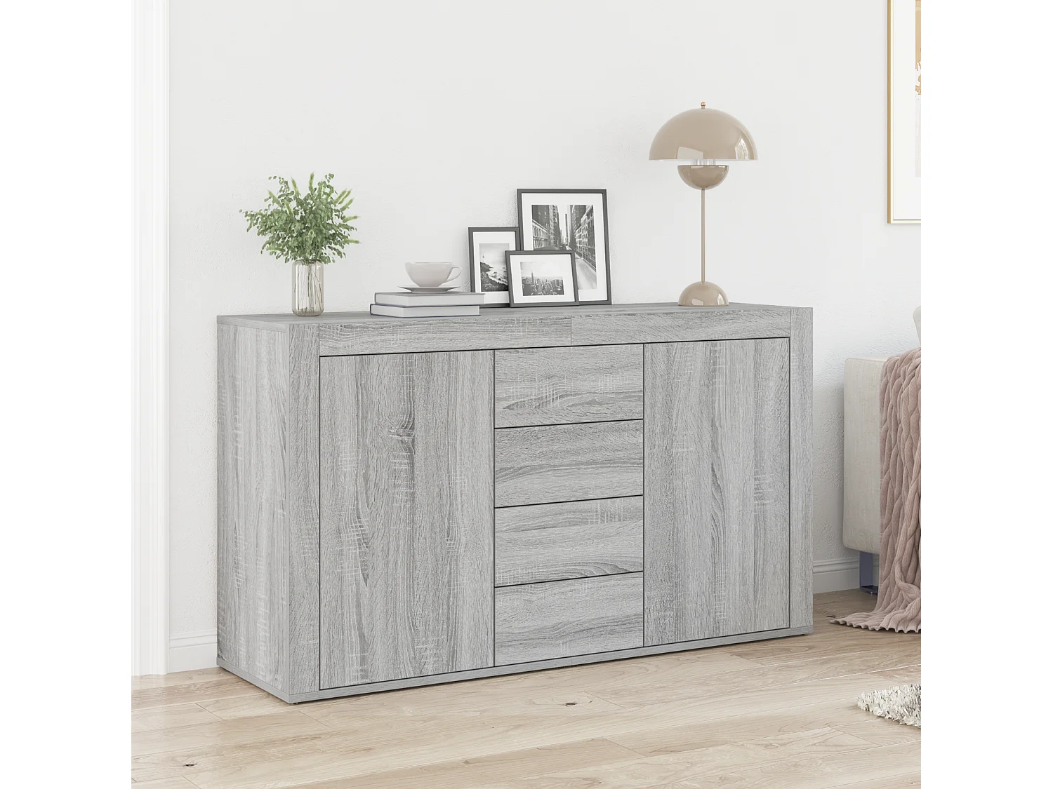 Sonoma Gray Dressoir van bewerkt hout, 120 x 36 x 69 cm