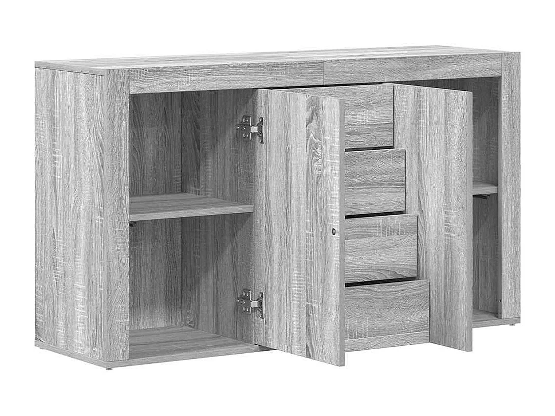 Sonoma Gray Dressoir van bewerkt hout, 120 x 36 x 69 cm