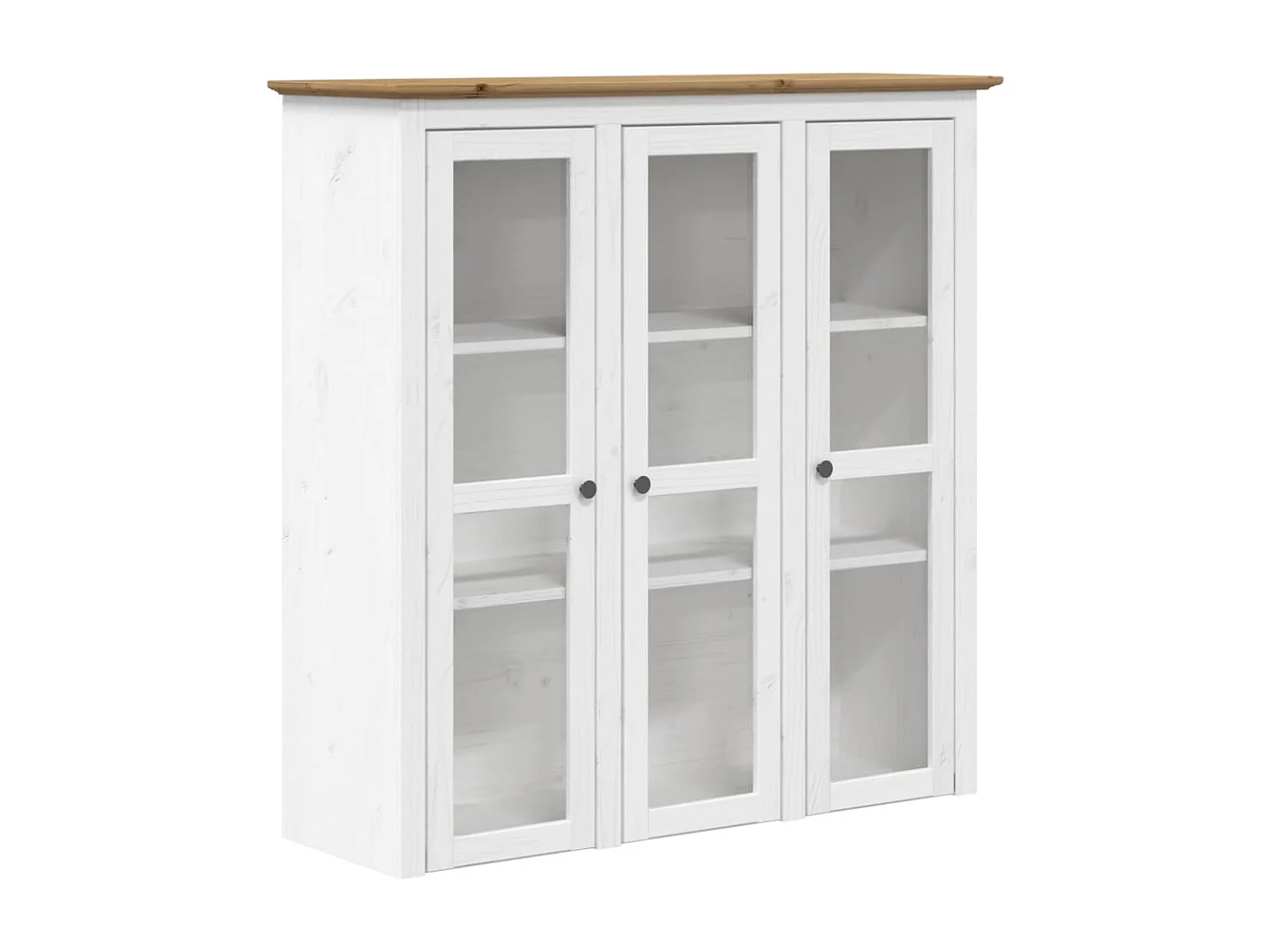 Buffet BODO blanc et marron 115,5x43x200,5cm bois massif de pin