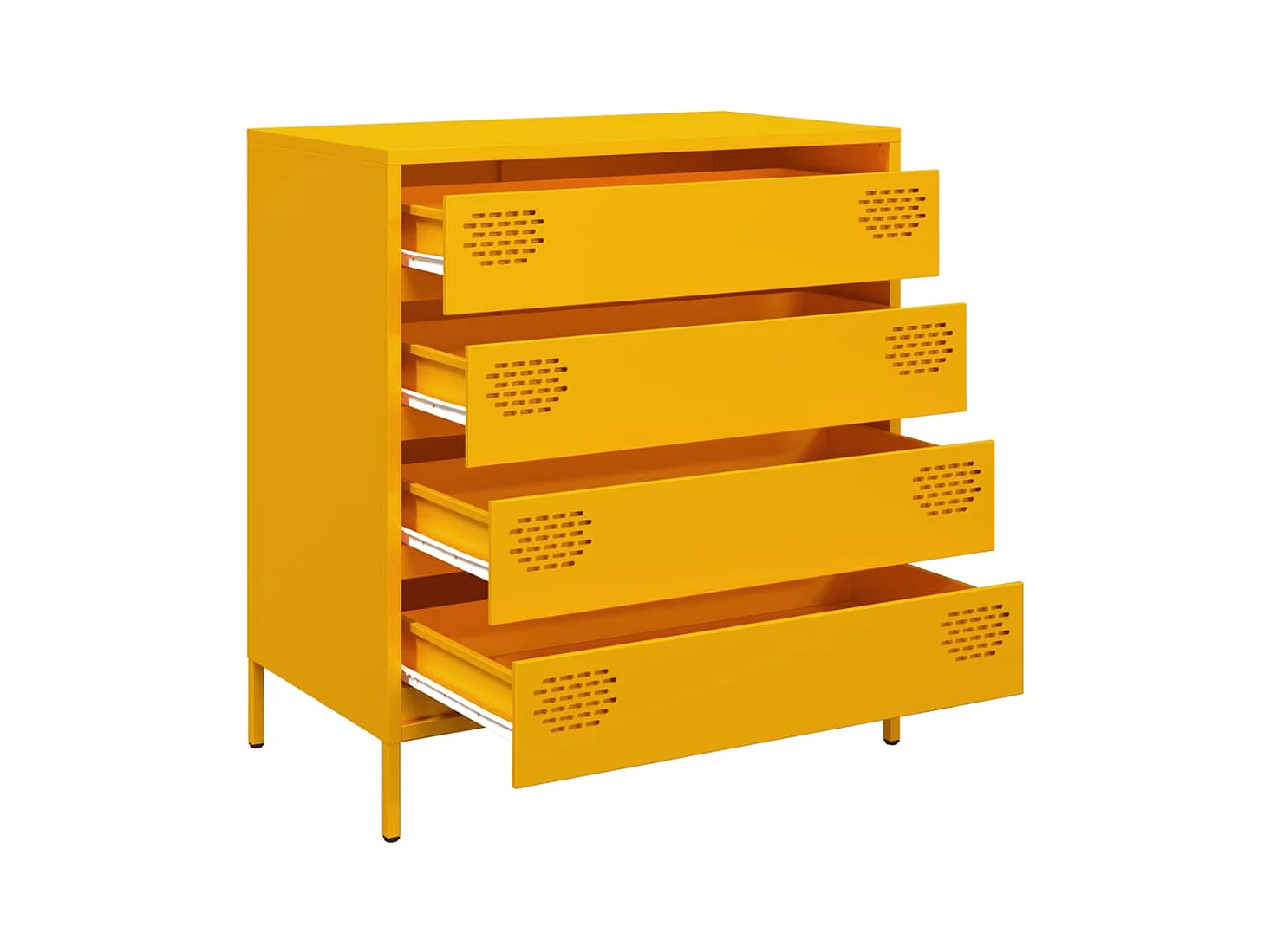 Buffet jaune moutarde 68x39x73,5 cm acier laminé à froid