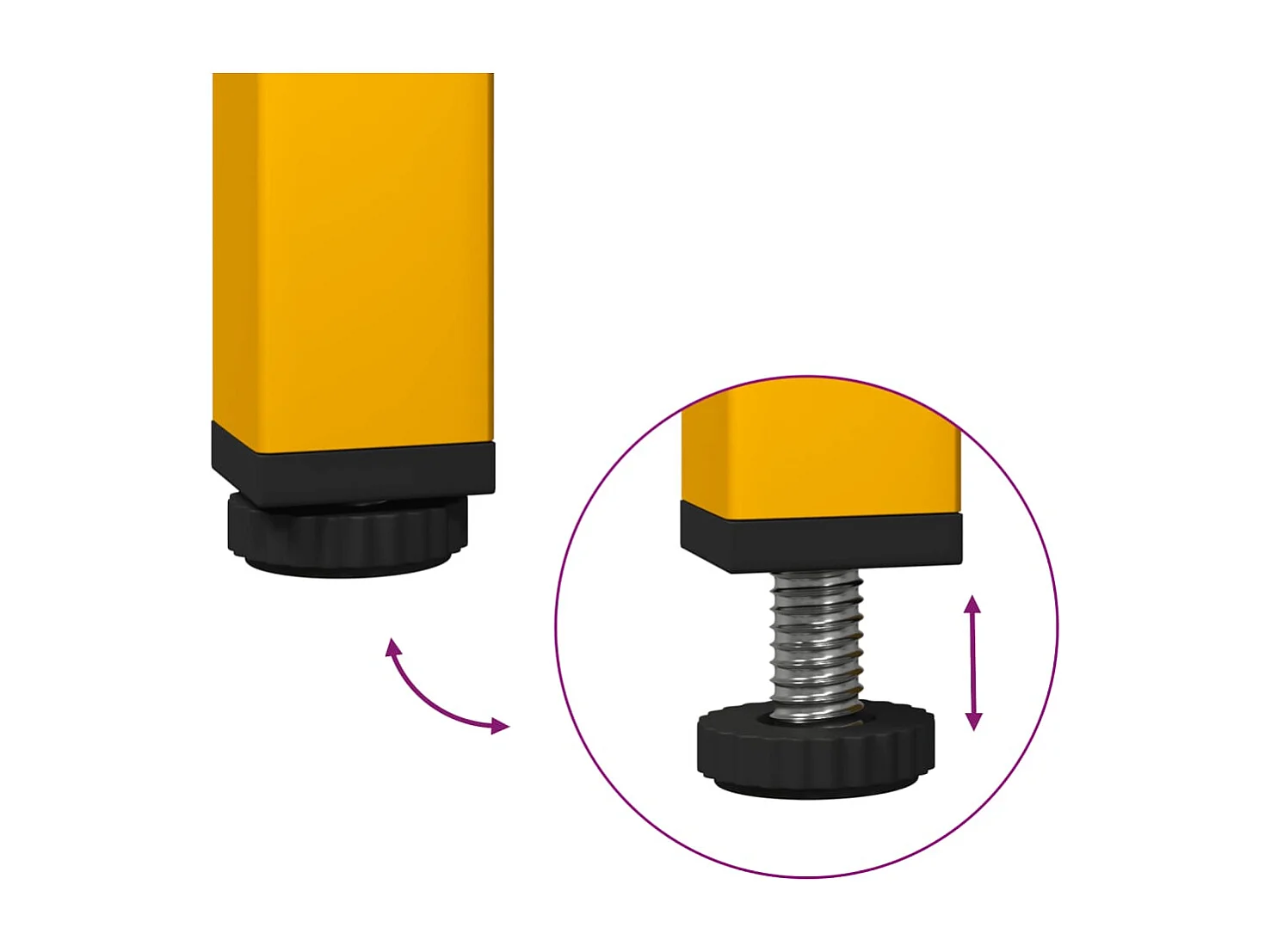 Buffet jaune moutarde 68x39x73,5 cm acier laminé à froid