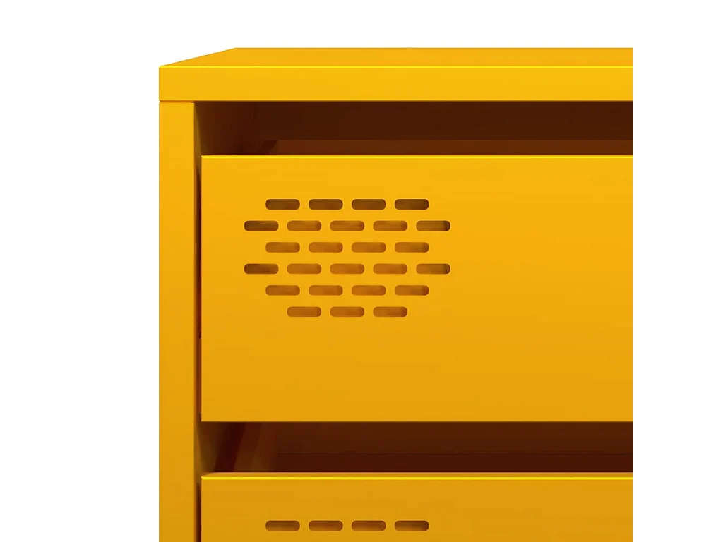 Buffet jaune moutarde 68x39x73,5 cm acier laminé à froid
