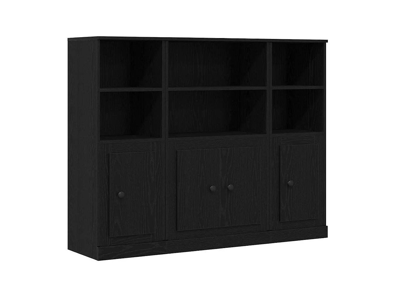 Buffet en Chêne Noir 132x35,5x103,5 cm en Bois d'Ingénierie