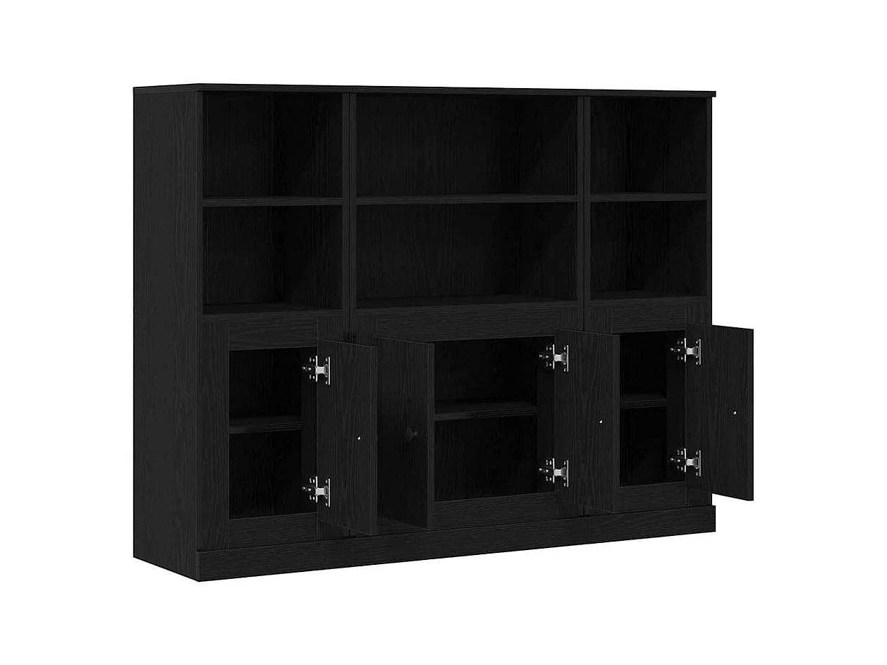 Buffet en Chêne Noir 132x35,5x103,5 cm en Bois d'Ingénierie