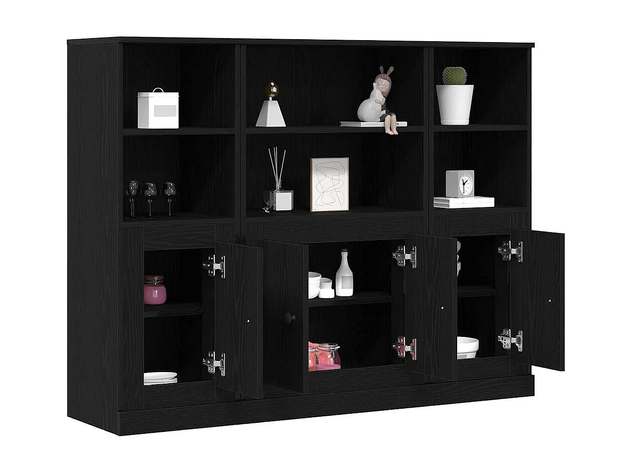 Buffet en Chêne Noir 132x35,5x103,5 cm en Bois d'Ingénierie