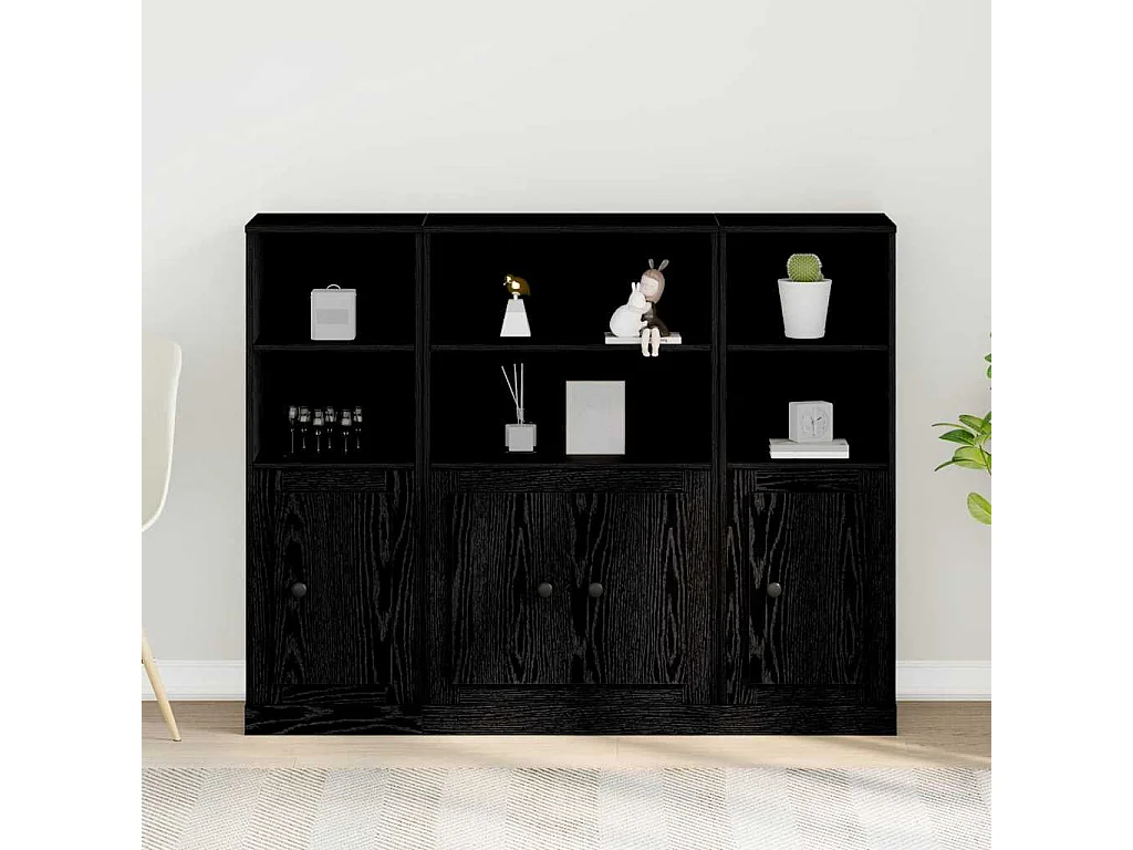 Buffet en Chêne Noir 132x35,5x103,5 cm en Bois d'Ingénierie