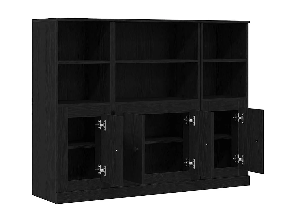 Buffet en Chêne Noir 132x35,5x103,5 cm en Bois d'Ingénierie