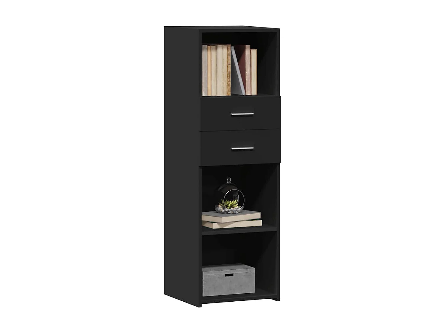 Buffet haut noir 40x42,5x124 cm bois d'ingénierie
