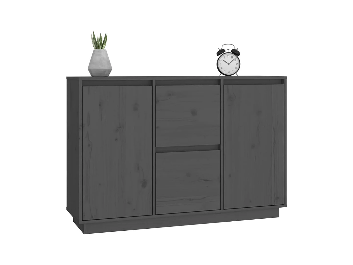 Buffet Gris 111x34x75 cm Bois massif de pin