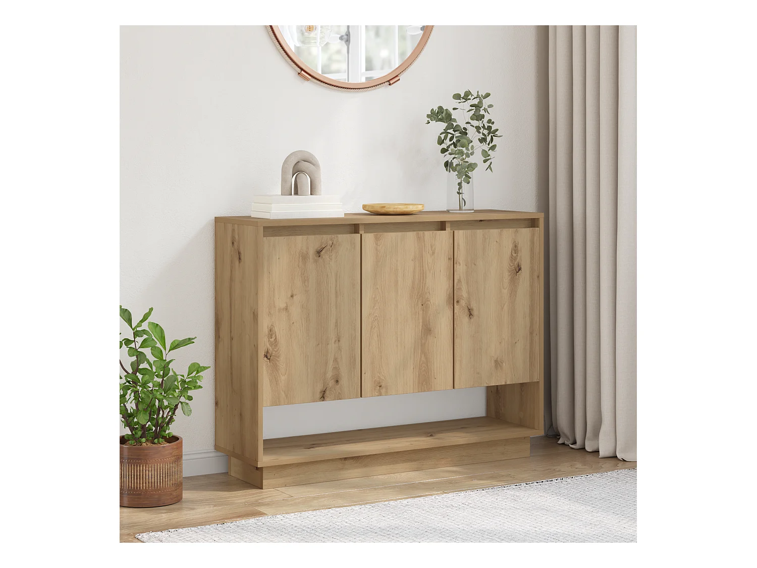 Buffet chêne artisanal 97 x 29 x 75 cm Bois d'ingénierie