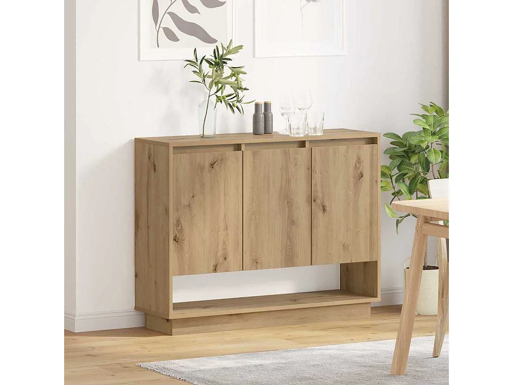 Credenza in rovere realizzata a mano 97 x 29 x 75 cm Legno ingegnerizzato