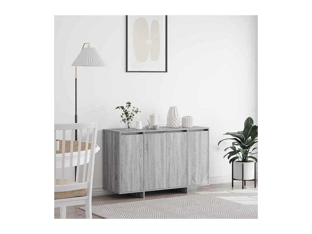 Aparador de madera de ingeniería gris Sonoma 120 x 41 x 75 cm
