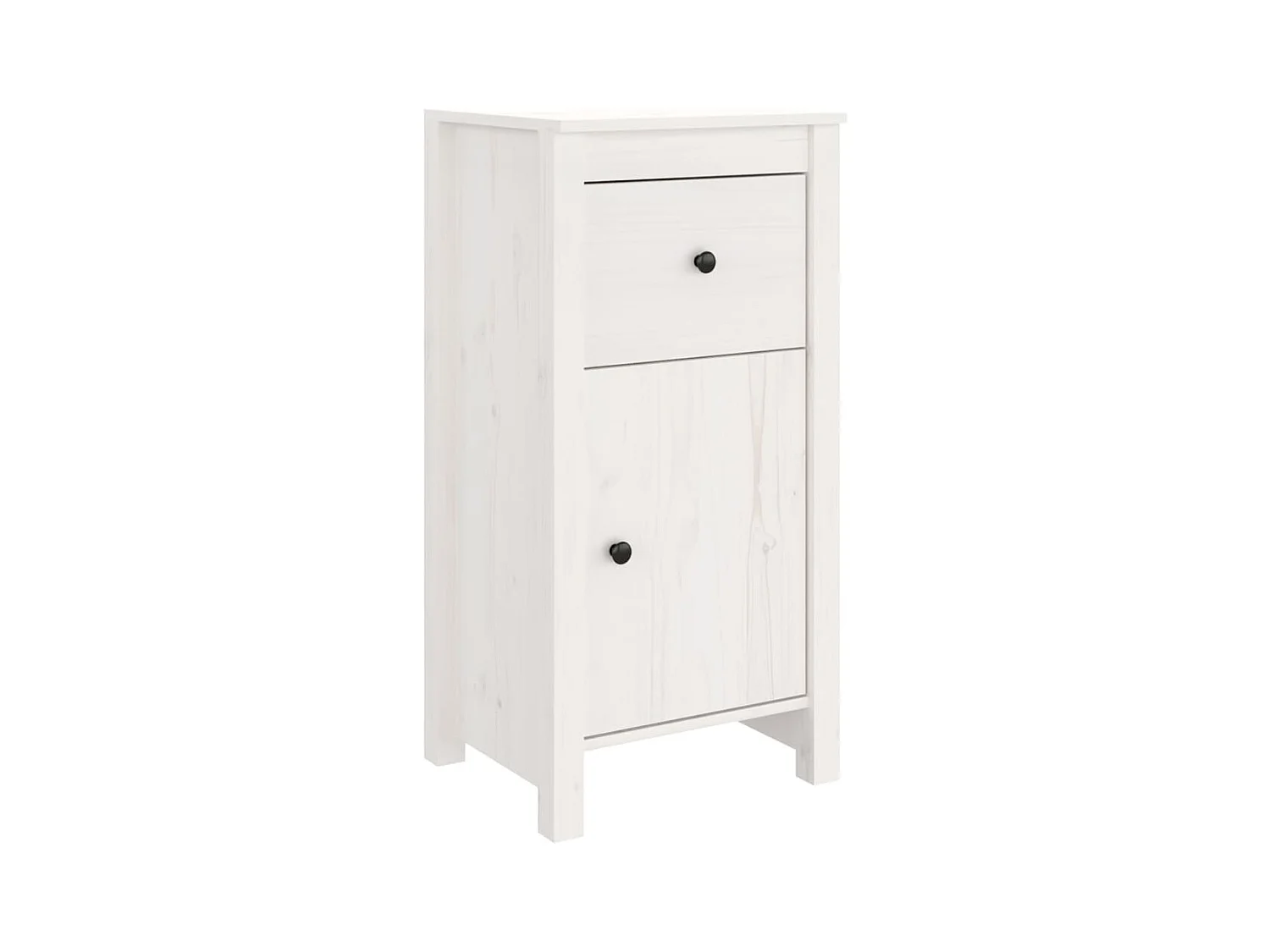 Buffet blanc 40x35x80 cm bois massif de pin
