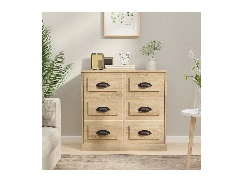 Buffet chêne sonoma 70x35,5x67,5 cm bois d'ingénierie