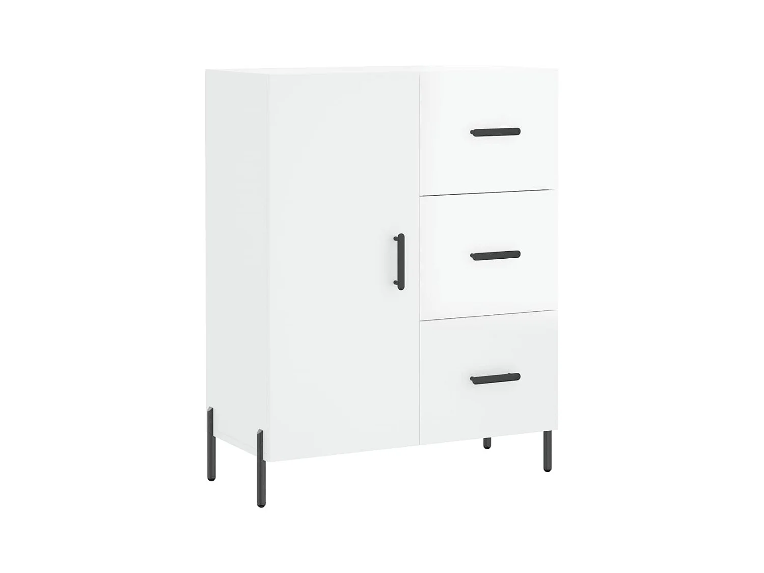 Buffet Blanc brillant 69,5x34x90 cm Bois d'ingénierie