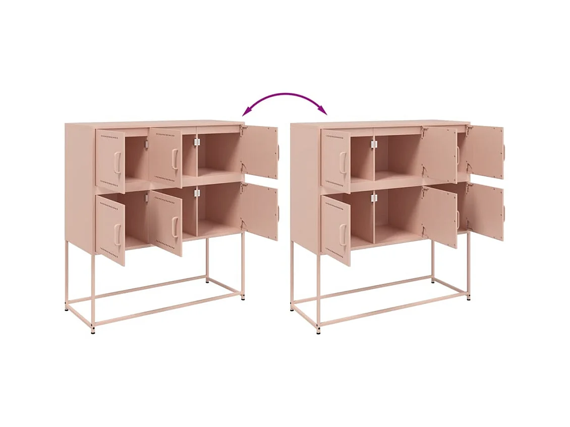 Buffet rose 100,5x39x107 cm acier