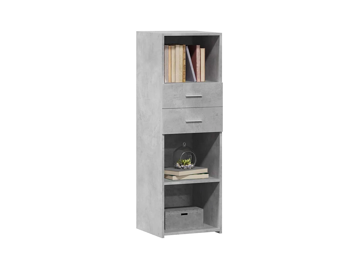 Buffet haut gris béton 40x42,5x124 cm bois d'ingénierie