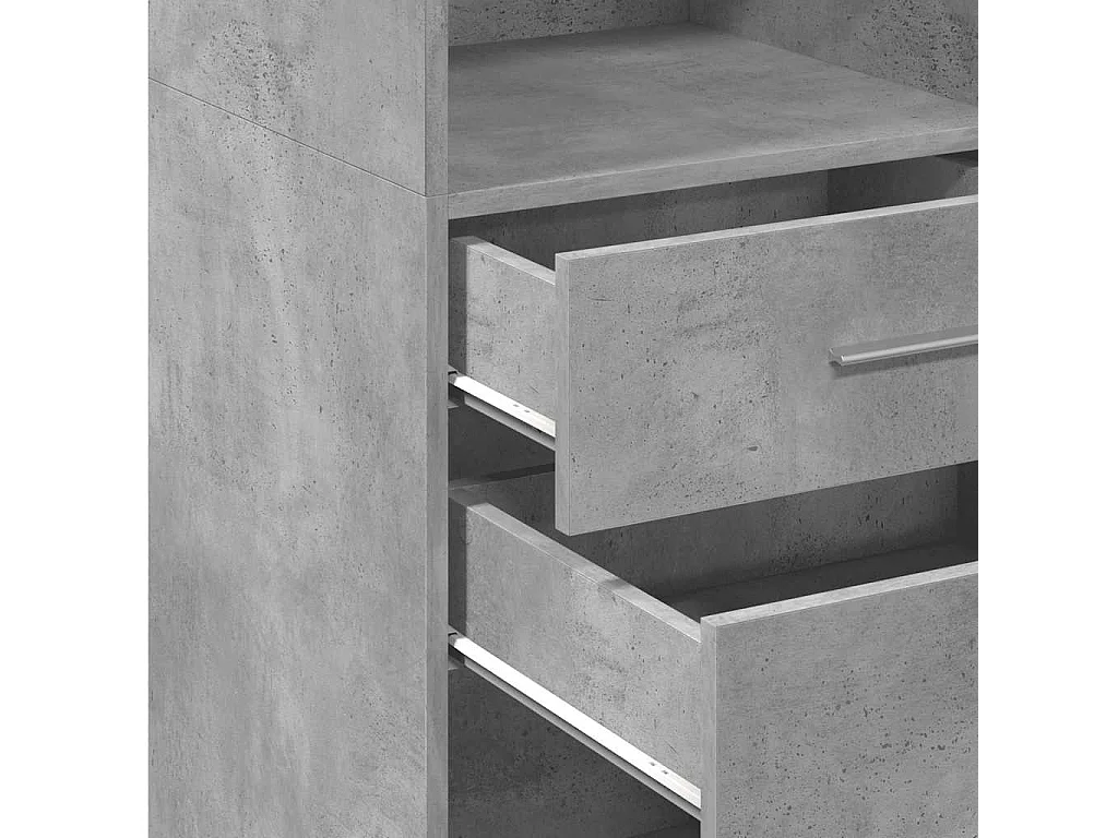 Buffet haut gris béton 40x42,5x124 cm bois d'ingénierie