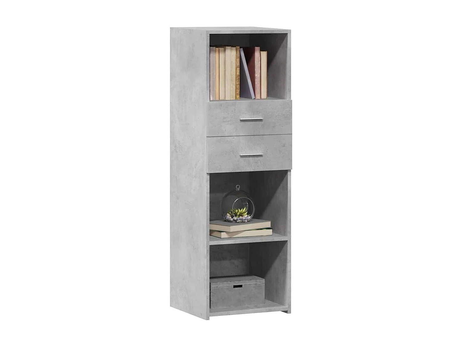 Buffet haut gris béton 40x42,5x124 cm bois d'ingénierie