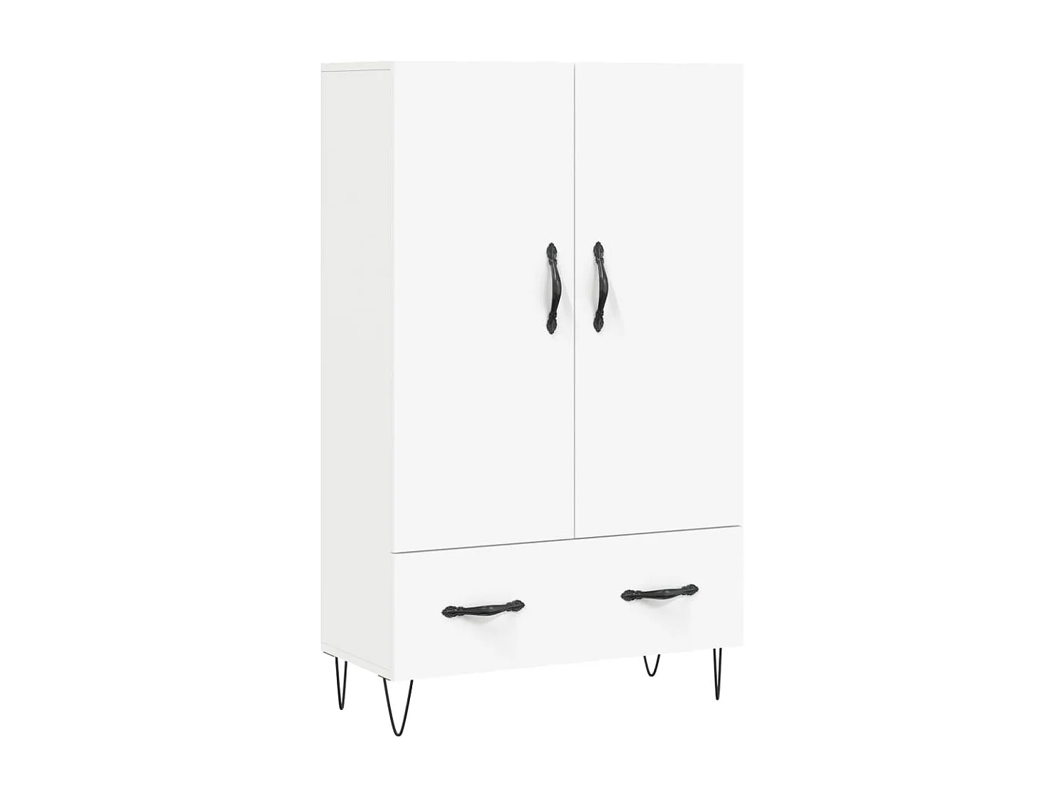 Credenza alta bianca 69,5x31x115 cm in legno ingegnerizzato