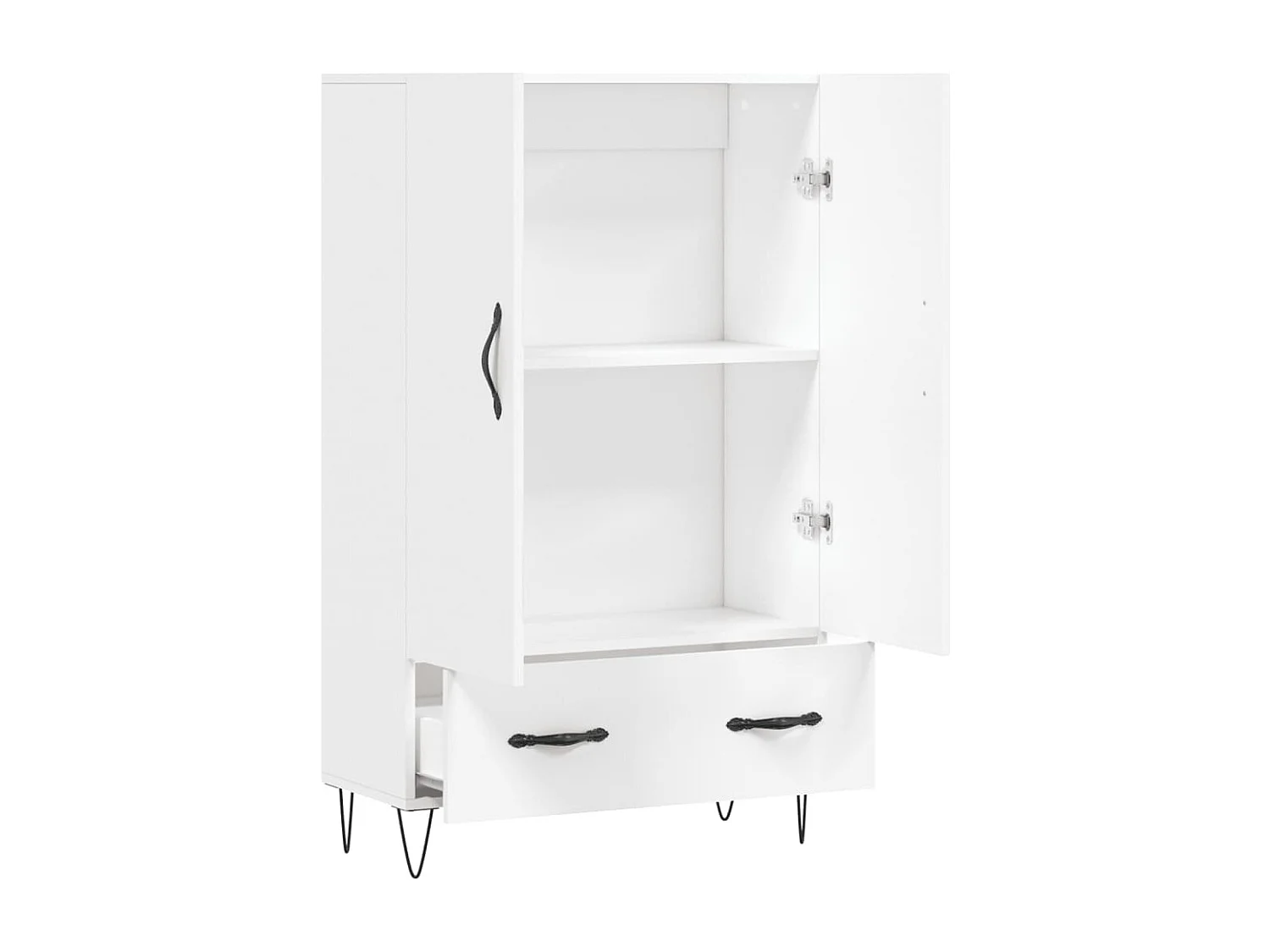 Credenza alta bianca 69,5x31x115 cm in legno ingegnerizzato