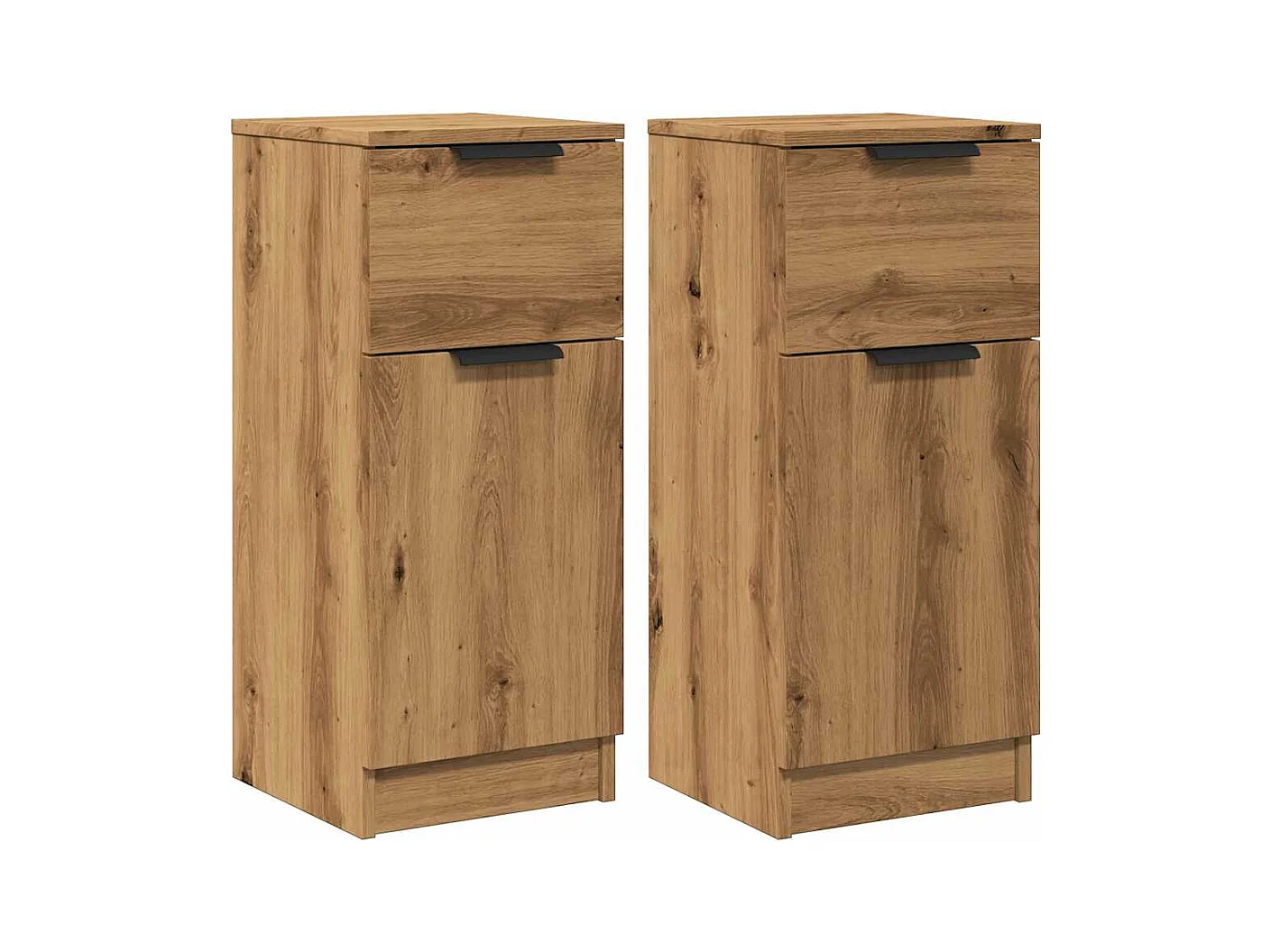 Sideboards 2 Stück handgefertigt Eiche 30x30x70 cm Holzwerkstoff