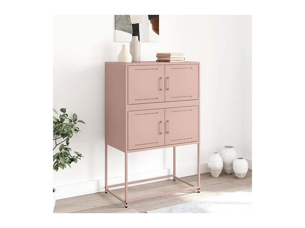 Buffet rose 68,5x38,5x107 cm acier