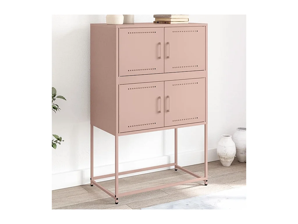 Buffet rose 68,5x38,5x107 cm acier