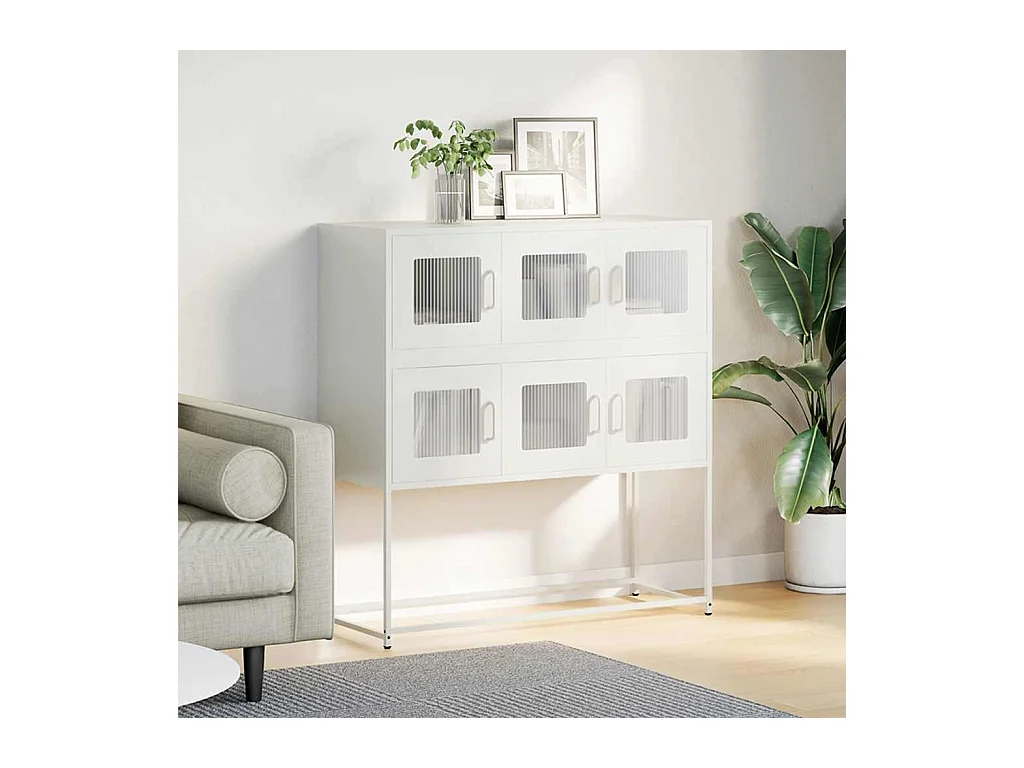 Buffet blanc 100,5x39x107 cm acier laminé à froid