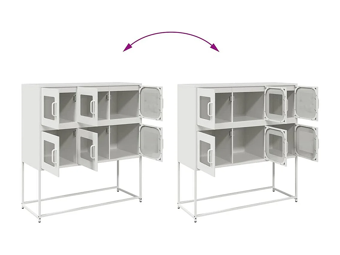 Buffet blanc 100,5x39x107 cm acier laminé à froid