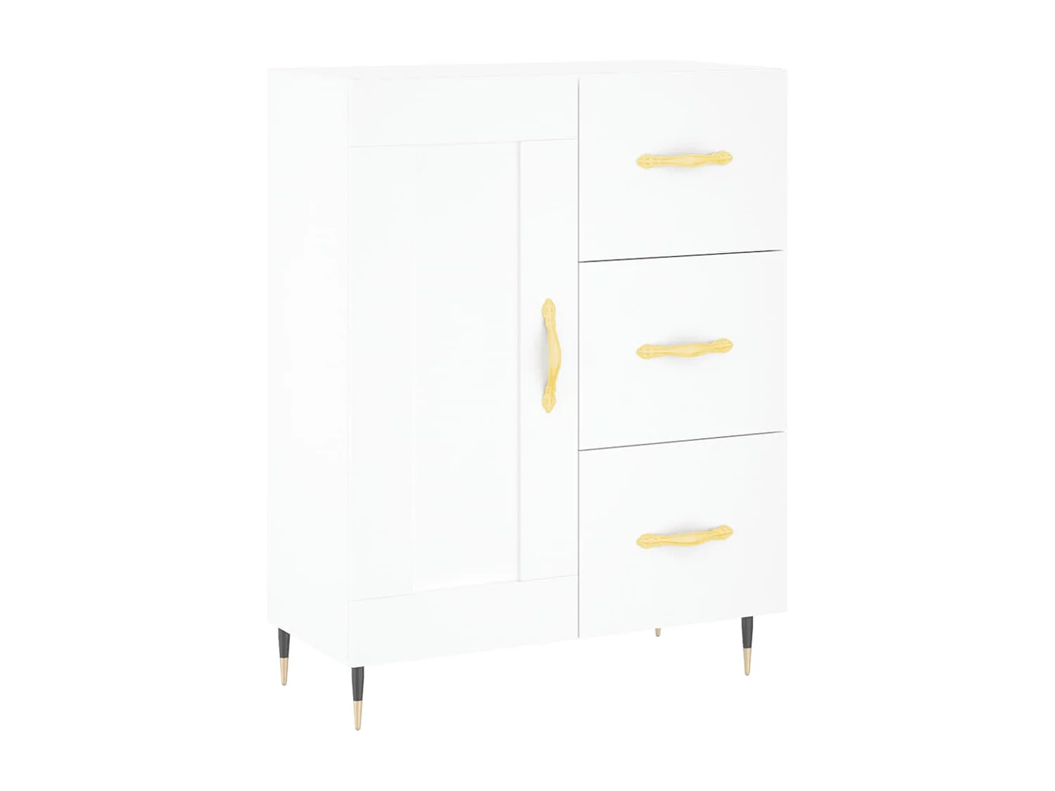 Buffet haut Blanc 69,5x34x180 cm Bois d'ingénierie