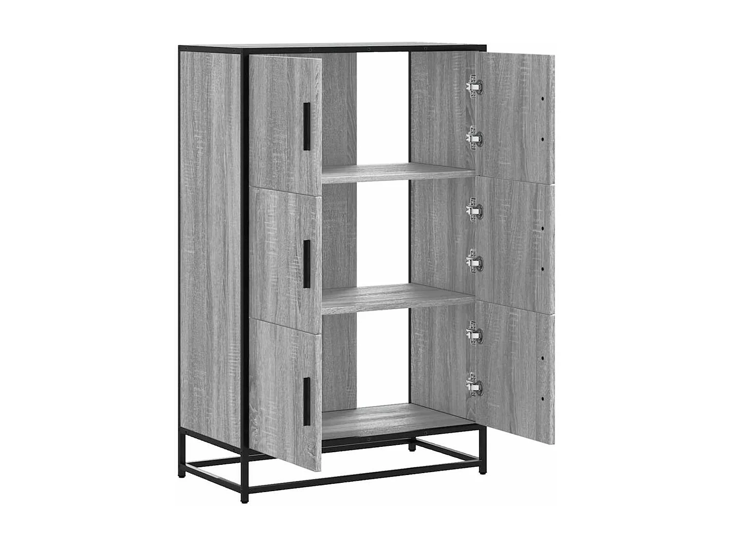 Buffet haut sonoma gris 68x35x106,5 cm bois ingénierie et métal