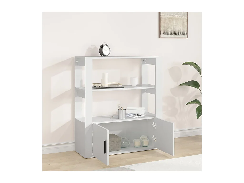 Buffet Blanc 80x30x90 cm Bois d'ingénierie