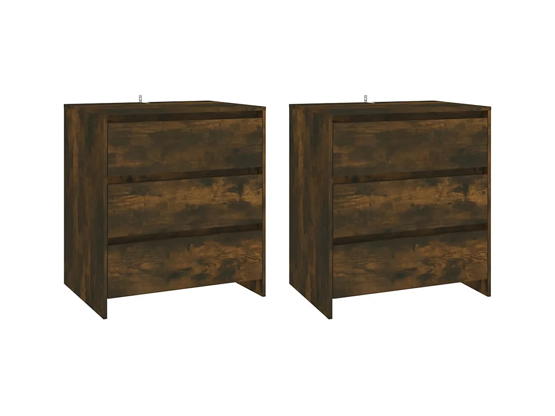 Buffets 3 pcs Chêne fumé Bois d'ingénierie